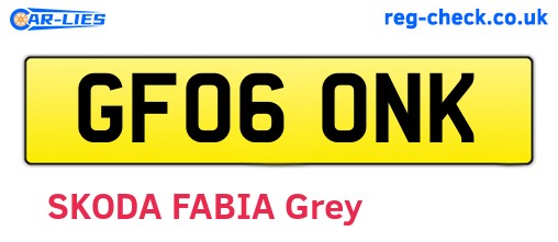GF06ONK are the vehicle registration plates.