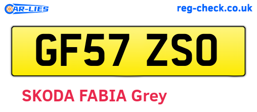 GF57ZSO are the vehicle registration plates.