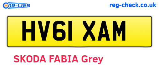 HV61XAM are the vehicle registration plates.