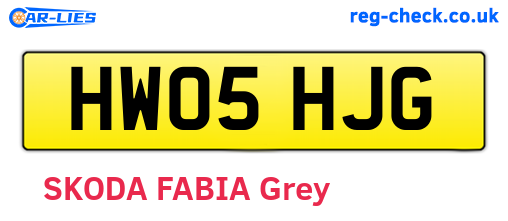HW05HJG are the vehicle registration plates.