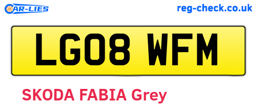LG08WFM are the vehicle registration plates.