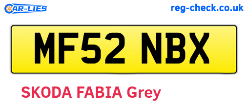 MF52NBX are the vehicle registration plates.