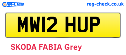 MW12HUP are the vehicle registration plates.