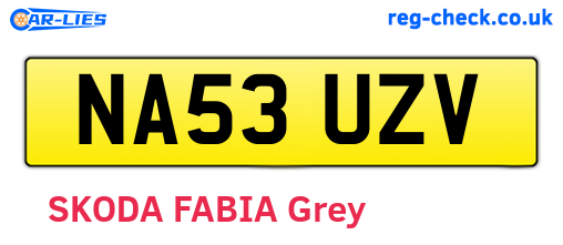 NA53UZV are the vehicle registration plates.