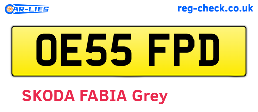 OE55FPD are the vehicle registration plates.