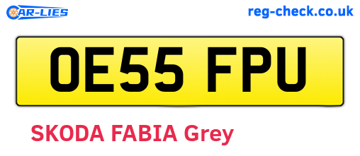 OE55FPU are the vehicle registration plates.
