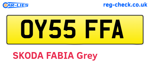 OY55FFA are the vehicle registration plates.