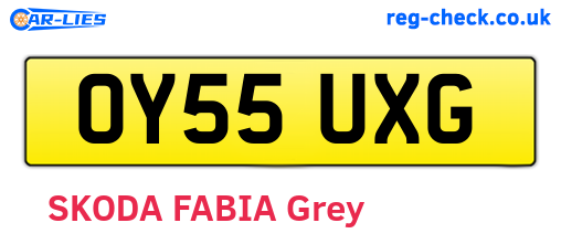 OY55UXG are the vehicle registration plates.