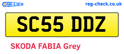 SC55DDZ are the vehicle registration plates.