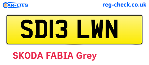 SD13LWN are the vehicle registration plates.
