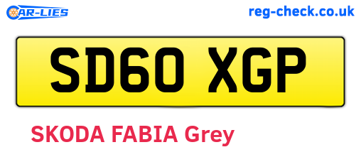 SD60XGP are the vehicle registration plates.