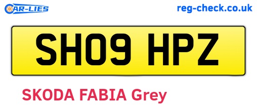 SH09HPZ are the vehicle registration plates.