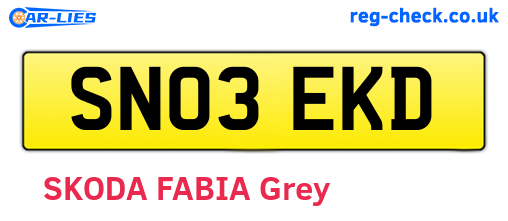 SN03EKD are the vehicle registration plates.
