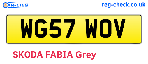 WG57WOV are the vehicle registration plates.