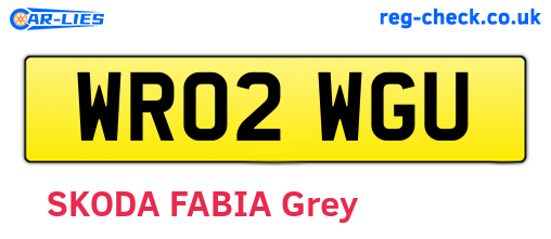 WR02WGU are the vehicle registration plates.