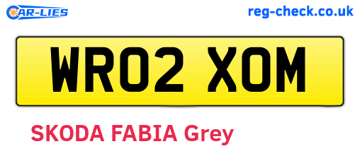 WR02XOM are the vehicle registration plates.