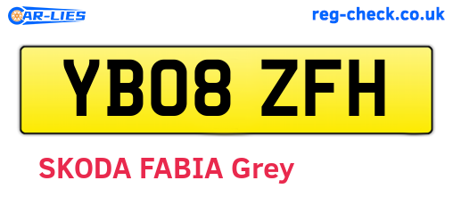 YB08ZFH are the vehicle registration plates.