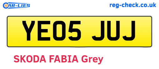 YE05JUJ are the vehicle registration plates.