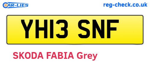 YH13SNF are the vehicle registration plates.