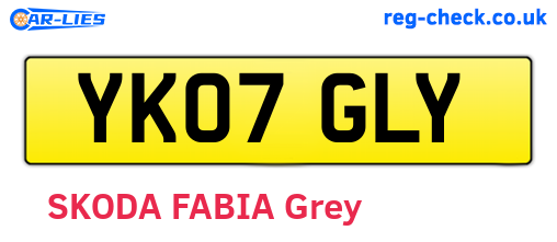 YK07GLY are the vehicle registration plates.