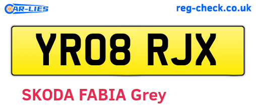 YR08RJX are the vehicle registration plates.