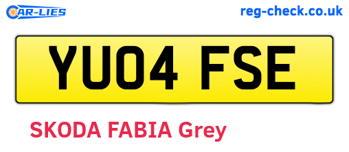 YU04FSE are the vehicle registration plates.