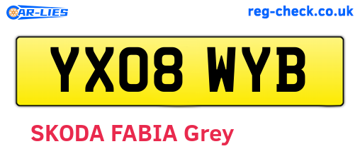 YX08WYB are the vehicle registration plates.