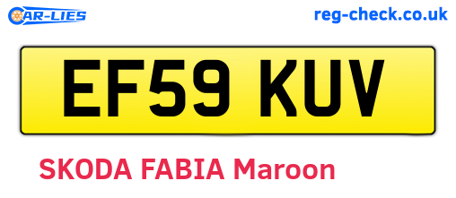EF59KUV are the vehicle registration plates.