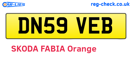 DN59VEB are the vehicle registration plates.