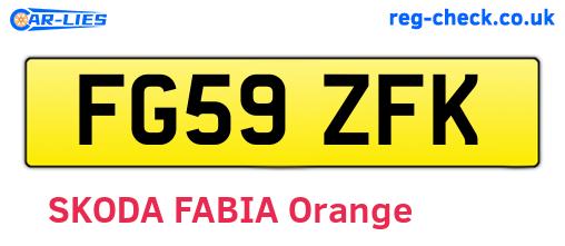 FG59ZFK are the vehicle registration plates.