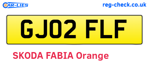 GJ02FLF are the vehicle registration plates.