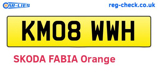 KM08WWH are the vehicle registration plates.