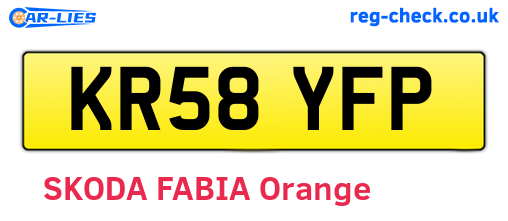 KR58YFP are the vehicle registration plates.