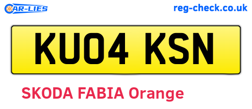KU04KSN are the vehicle registration plates.