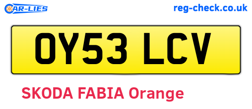 OY53LCV are the vehicle registration plates.