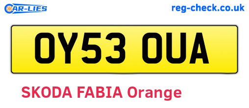 OY53OUA are the vehicle registration plates.