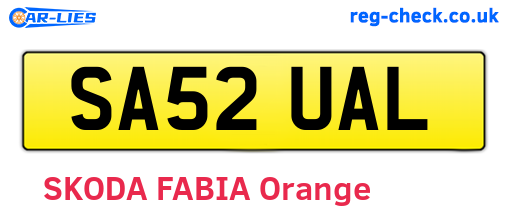 SA52UAL are the vehicle registration plates.
