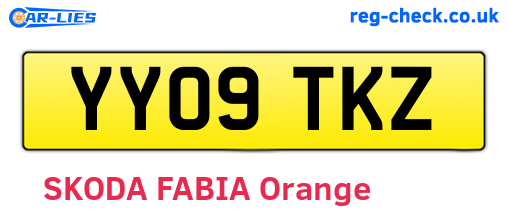 YY09TKZ are the vehicle registration plates.