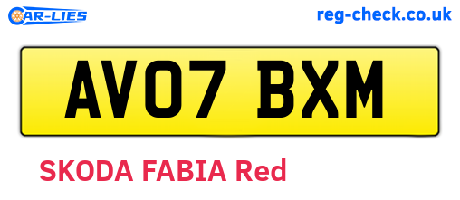 AV07BXM are the vehicle registration plates.