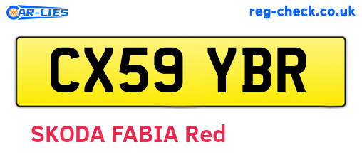 CX59YBR are the vehicle registration plates.