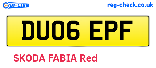 DU06EPF are the vehicle registration plates.