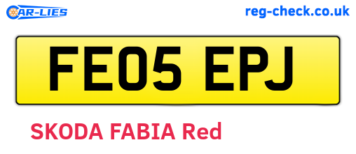 FE05EPJ are the vehicle registration plates.