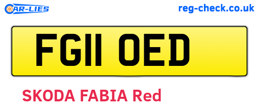 FG11OED are the vehicle registration plates.