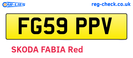 FG59PPV are the vehicle registration plates.