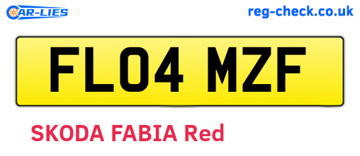FL04MZF are the vehicle registration plates.