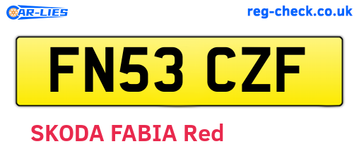 FN53CZF are the vehicle registration plates.