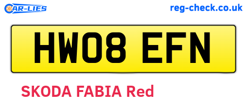 HW08EFN are the vehicle registration plates.