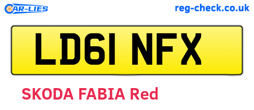 LD61NFX are the vehicle registration plates.