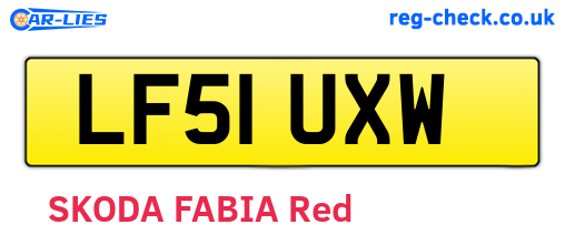 LF51UXW are the vehicle registration plates.