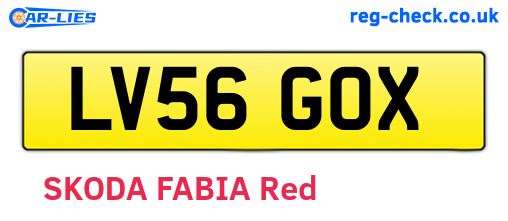 LV56GOX are the vehicle registration plates.